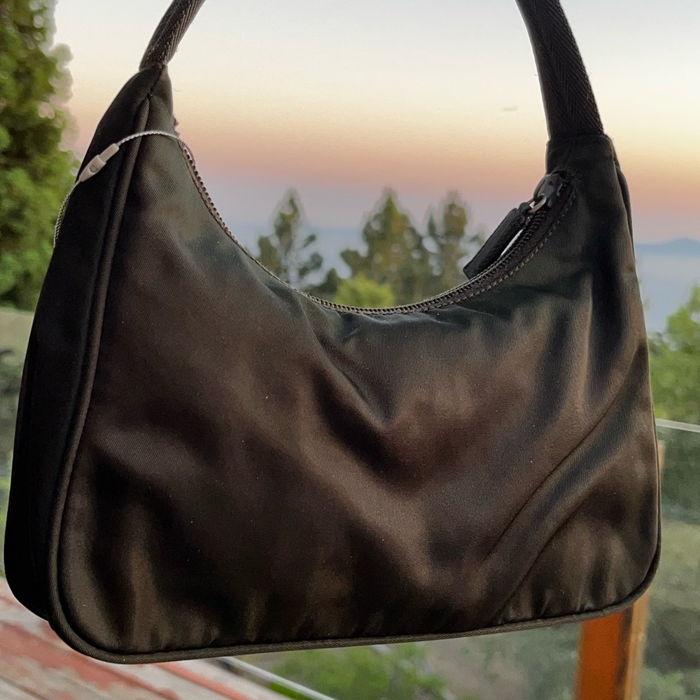 Prada: Tessuto Nylon Shoulder Bag (Dark Green) - Picture 13 of 17